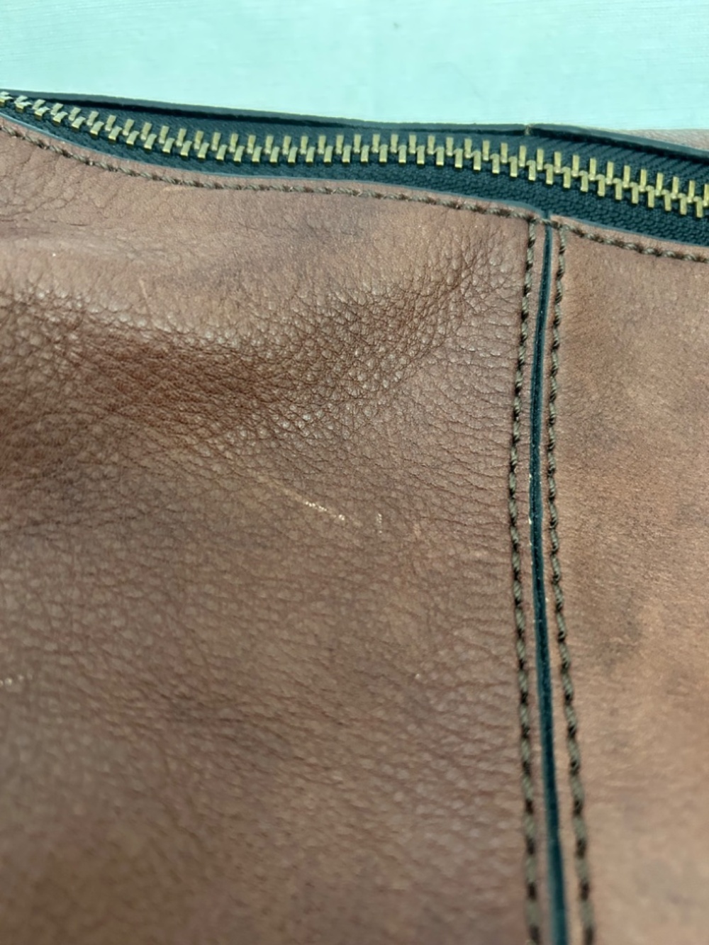 Fossil Maddox Leather Hobo Shoulder Bucket Bag Chocolate Brown - Picture 13 of 15